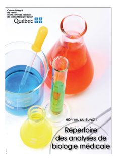 Répertoire des analyses de biologie médicale