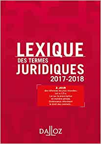 Lexique des termes juridiques 2017-2018