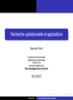 Recherche opérationnelle et applications