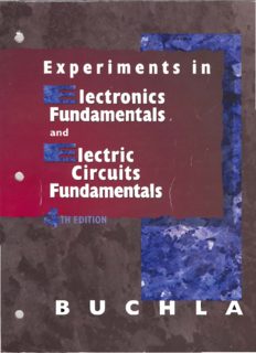Experiments in Electronics Fundamentals and Electric Circuits Fundamentals