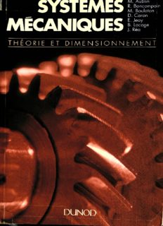 Systèmes mécaniques - Théorie et dimensionnement