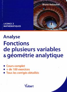 Analyse. Fonctions de plusieurs variables et géométrie analytique : Cours et exercices corrigés. Licence 2 Mathématiques