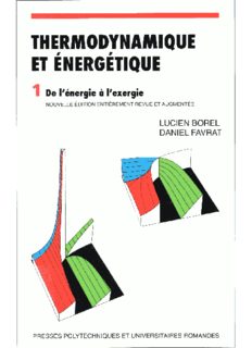 Thermodynamique et énergétique - Volume 1, de l'énergie à l'exergie