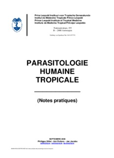 PARASITOLOGIE HUMAINE TROPICALE